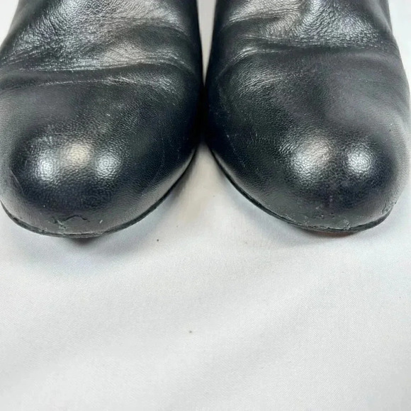 Michael Kors Size 8M Black Leather Wedge Ankle Boots Side Zipper - Picture 15 of 15